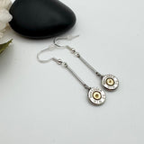 Dainty Silver Bar Ammo Birthstone Earrings