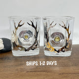 Shotgun Shell Camo Antler Bullet Shot Glass Bar Accessories Hunting Gifts