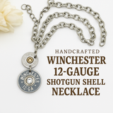 Coin Style Shotgun Shell Necklace With Crystal