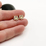 Small Tiger Gold Or Black Studs Earrings Baseball Football Sport Jewelry