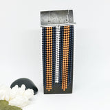 Houston Baseball Long Or Short Orange Blue And White Ball Chain Earrings