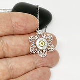 Dainty Flower Bullet Birthstone Necklace For Women