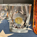 Camo Antler Shotgun Shell Whiskey On The Rocks Glass Hunting Gifts