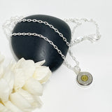 Sterling Silver Dainty Bullet Necklace With Birthstone Crystal