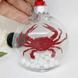 Red Glitter Crab Christmas Tree Ornament