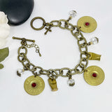 Shotgun Shell 12 Gauge Birthstone Bracelet ,  Womens Gifts , Handmade Jewelry