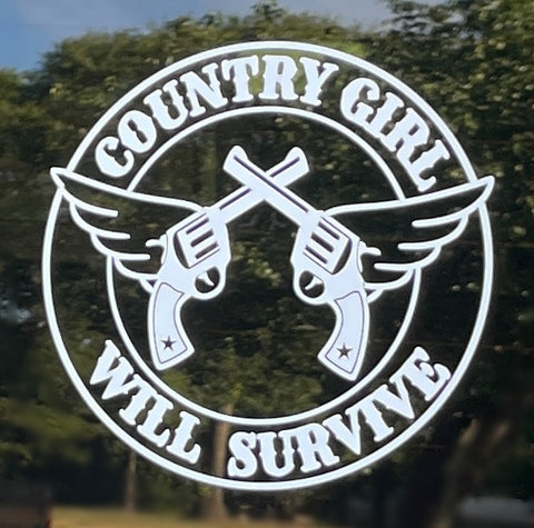 Country Girl Will Survive Auto Decal Sticker