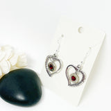 Bullet Heart Charm Earrings With Birthstone Crystals