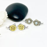 Womens Bullet 223 Flower Stud Earrings In Brass Or Nickel Genuine Swarovski Crystals