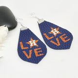 Navy Baseball LOVE Earrings