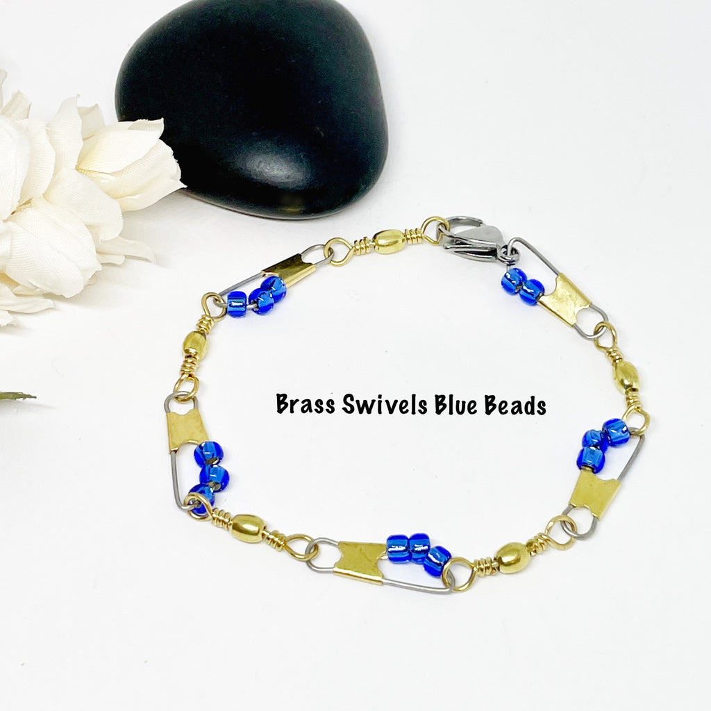 Snap swivel bracelet with beads  Fish jewelry, Fish hook jewelry