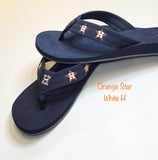 Womens Houston Glitter Star Flip Flops With Crystals