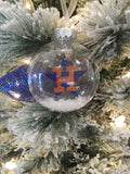 Houston Baseball Orange Star Glitter Ornament Ships Free 1-3 Days