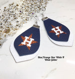 Houston Star Leather Double Glitter Earrings