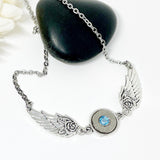 Womens Bullet Necklace With Angel Wings