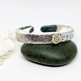 Silver 9mm Bullet Cuff Birthstone Bracelet