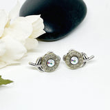 Womens Bullet 223 Flower Stud Earrings In Brass Or Nickel Genuine Swarovski Crystals