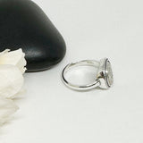 Bullet 925 Sterling Silver 9 mm Rose Gold Crystal Adjustable Ring