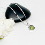 Sterling Silver Dainty Bullet Necklace With Birthstone Crystal