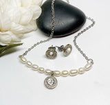 Pearl Bullet Birthstone Necklace  (Ships 1-3 Days)