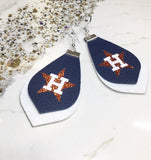Houston Star Leather Double Glitter Earrings