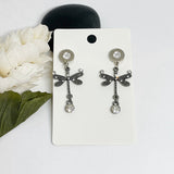Dragonfly 9 mm Silver Earrings With Crystals