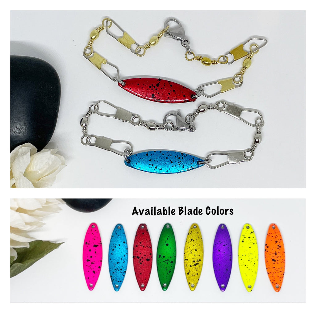 Colorful Fishing Lure Snap Swivel Trout Spoon Fishing Bracelet For Men –  Ammo Bling Queen