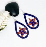 Navy Silhouette Baseball Earrings