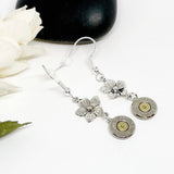 Dainty Bullet Sterling Silver Flower Birthstone Earrings