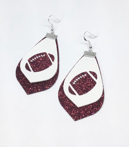 Custom School Football Baseball Earrings