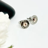 Womens 9 mm Bullet Rose Gold Stud Earrings