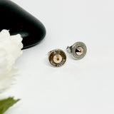 Womens 9 mm Bullet Rose Gold Stud Earrings