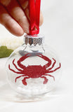 Red Glitter Crab Christmas Tree Ornament