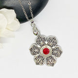 Silver Flower Charm Bullet Necklace