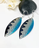 Fishing Lure Earrings Blue Glitter