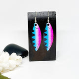 Fishing Lure Earrings Pink & Blue With Sterling Silver Wires Options Fish Or Hook Charms
