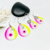 Fishing Lure Earrings With Initial Metal Stamped Lure