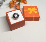 Houston Baseball Orange Star Bezel Ring