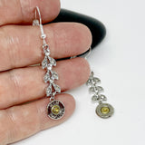 Womens Silver Crystal Bullet Earrings